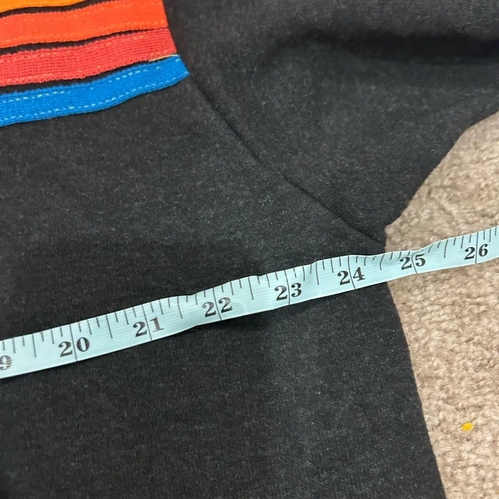 Aviator Nation Charcoal Grey Neon 5 Strioe Relaxed Zip up Hoodie Jacket large - Picture 7 of 7